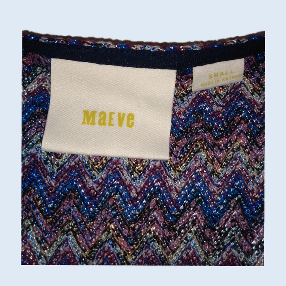 🔴 SALE Maeve Anthropologie Chevron Pattern Knit Sleeveless Dress - Picture 6 of 8